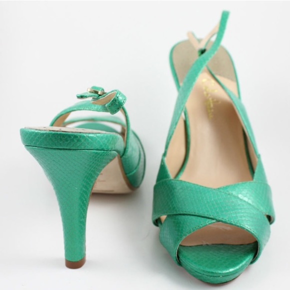 Cole Haan Aurora Nike Air Green Snakeskin Heels