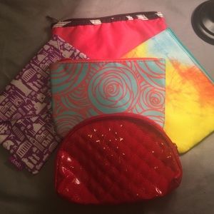 Makeup bags and brush holders