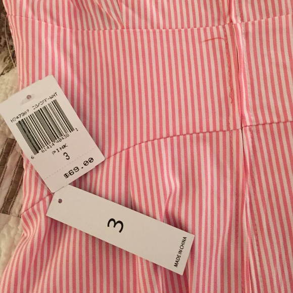 Pink and white stripe shift cocktail dress - Picture 4 of 4
