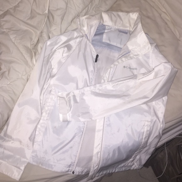 Columbia white rain jacket, worn maybe 3 times.