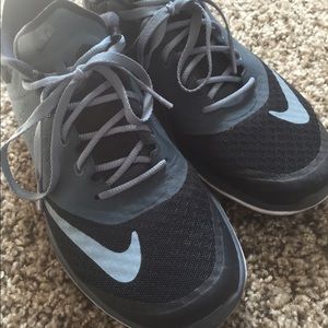 Black and gray Nike sneakers