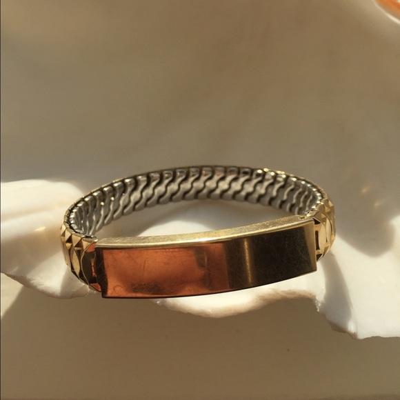 Gold and silver stretchy bracelet - Picture 1 of 3