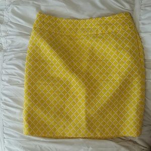 Ann Taylor Cheery Yellow and White Patterned Skirt