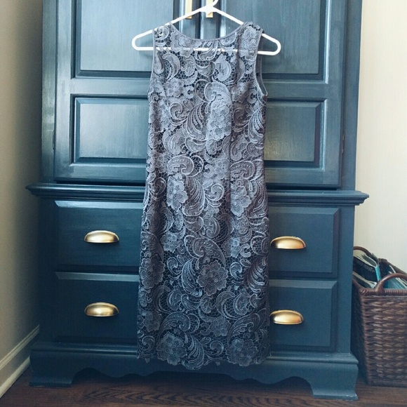 Charcoal lace grey dress