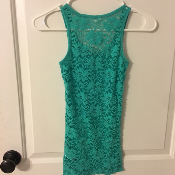 Turquoise Lace-back Areo Tank