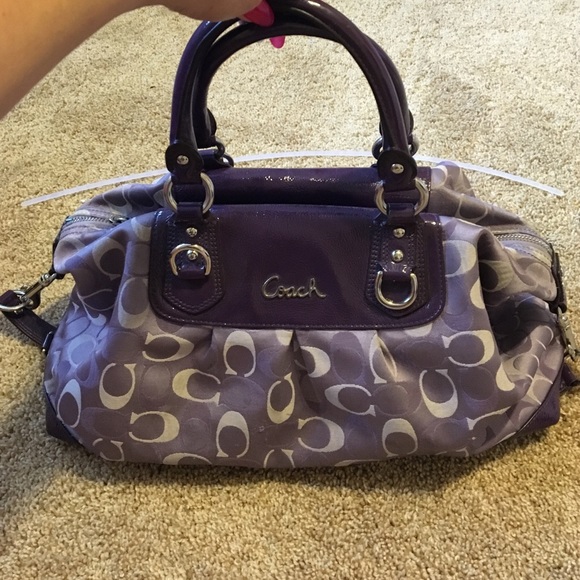 Purple signature coach purse