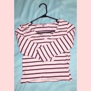 Red & white crop top