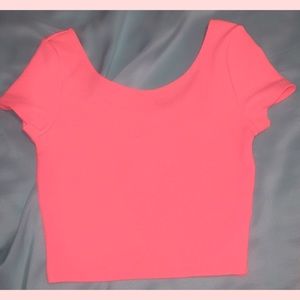 Bright pink crop top