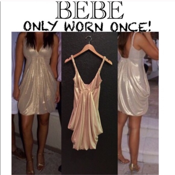 BCBG gold dress