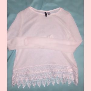 White lace sweater