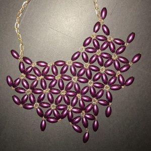 Plum & gold statement necklace