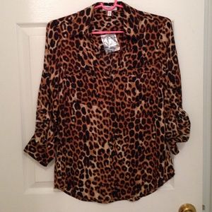 Cheetah print blouse