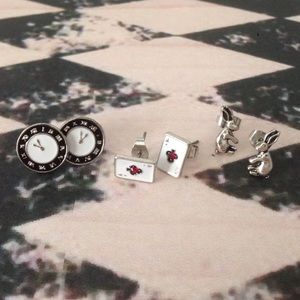 Alice In Wonderland 3-piece earring set bunny