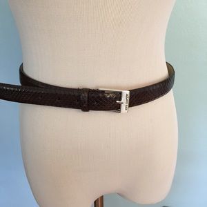 Anne Klein brown 100% snakeskin leather belt