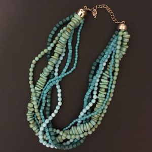 Multi-strand beaded turquoise necklace
