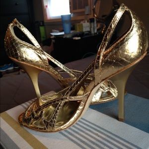 BCBGirls metallic gold high heels