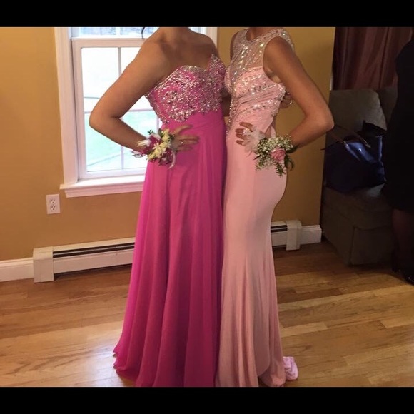 FUCHSIA PROM DRESS- size 10, no alterations - Picture 2 of 4
