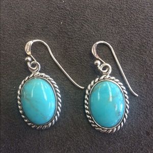 Sterling silver turquoise drop earrings