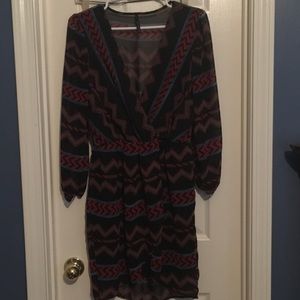 Sheer faux  wrap dress