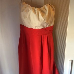 Charlotte Russe strapless cream and coral dress
