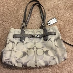Gray coach purse