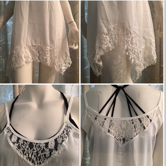 ❗️CLEARANCE❗️ Lace Hem Spaghetti Strap Dress - Picture 3 of 4