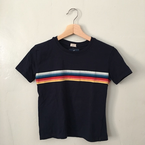 Brandy Melville blue rainbow Chloe top