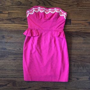 Lilly Pulitzer Strapless Peplum Dress Size 0