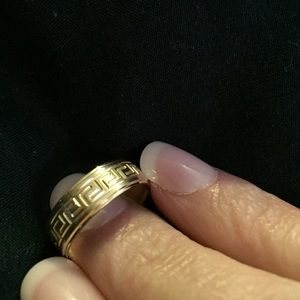 14k Gold  ring with Greek key design.