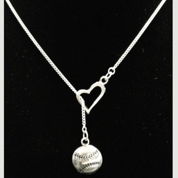 New Baseball Heart Necklace