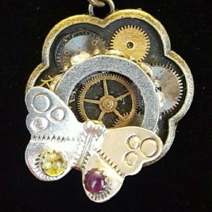 Custom made one of a kind Bronze Steam Punk Neckla