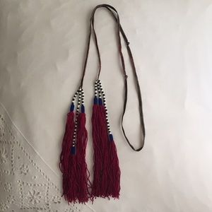 Vintage Moroccan beaded tassel belt/necklace