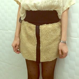 Ann-Sofie Back Faux Fur Teddy Skirt