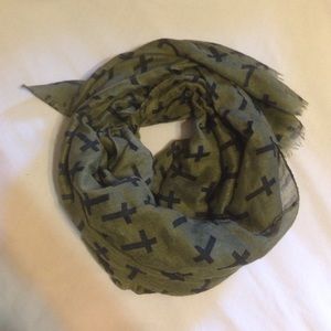 Green with black scarf