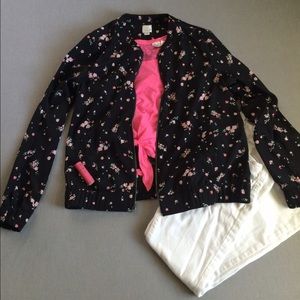 Lauren Conrad Floral Bomber Jacket