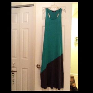 Teal/Grey maxi dress