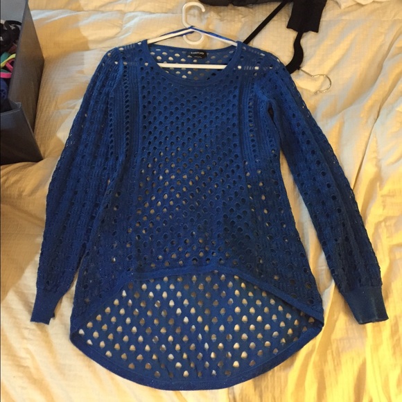 Blue cut out Bebe sweater