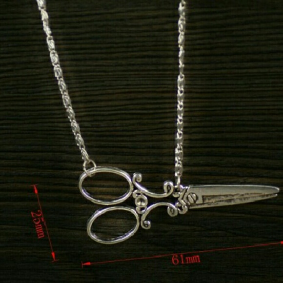 Scissors Necklace Vintage Silver