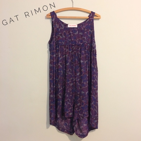 Purple and blue loose leg romper