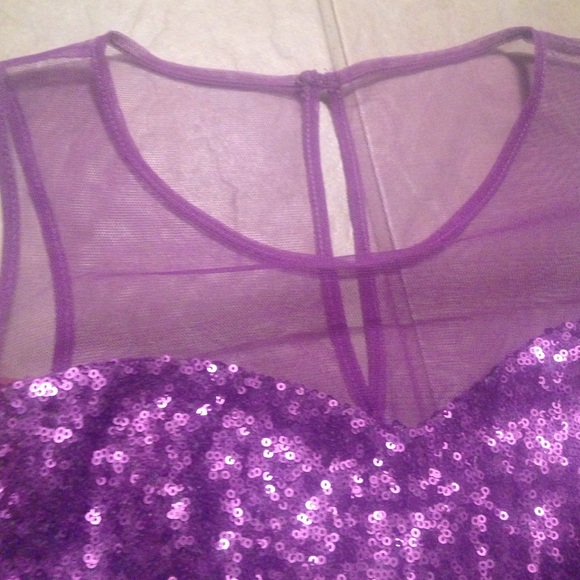Purple Sequin Skater Dress - Picture 2 of 4