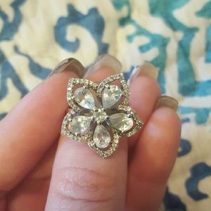 Aquamarine and diamond ring