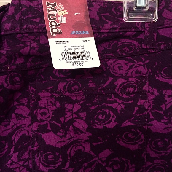 New purple jeggings with rose patterns - Picture 3 of 3