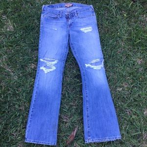 Abercrombie & Fitch distressed boot cut jeans