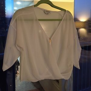 Bebe flowy white shirt size small