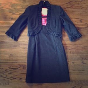 Milly Two Piece Black Dress & Jacket Size 2