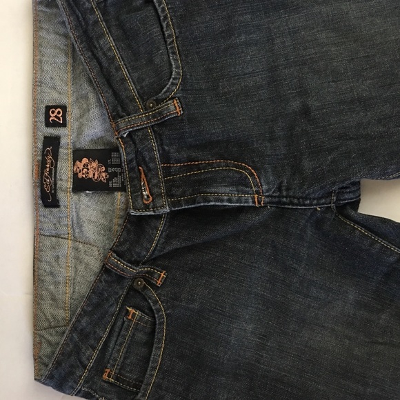Ed Hardy jeans with leather back pocket details - Picture 3 of 4