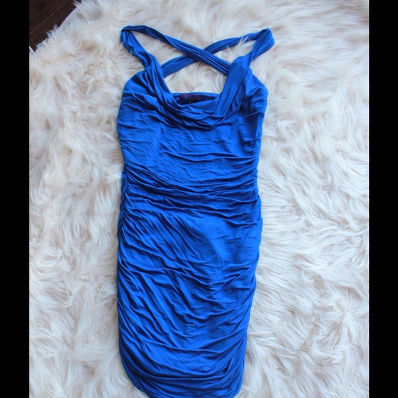 Rouched Royal Blue Dress