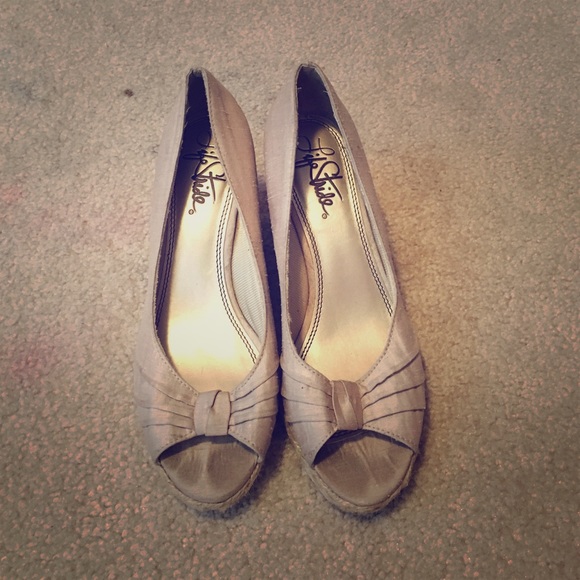 Cream wedges shoes!