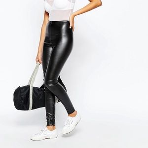 Vegan leather leggings.