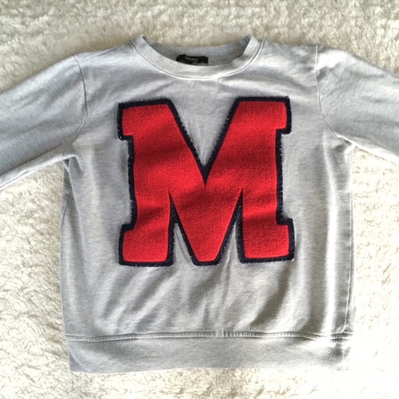 "M" Heather Gray Sweater